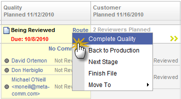 An excerpt from an Approval Manager screenshot showing how to manually complete a stage.