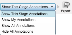 Use the Comments Scope Selection list in the Spark! toolbar to determine what comments are visible and what comments will be exported to the PDF.